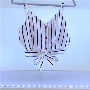 Black and White Striped Crop Top